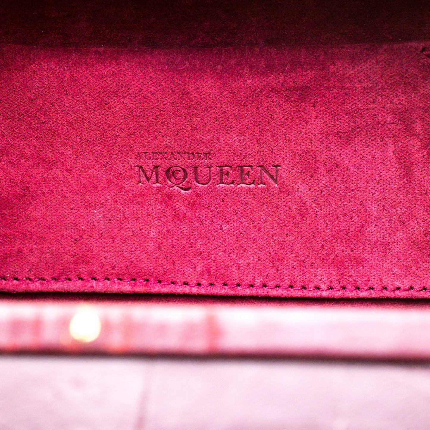 Preloved Alexander McQueen Burgundy Croc Embossed Leather Cage Box Bag