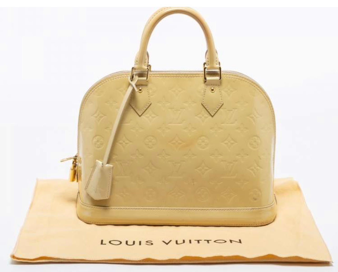 Louis Vuitton Blanc Corail Monogram Vernis Alma PM Bag