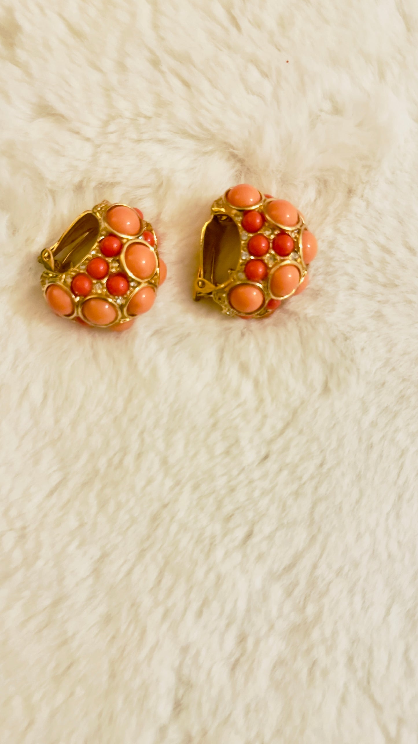 Preloved Carole Tanenbaum collection coral earrings.