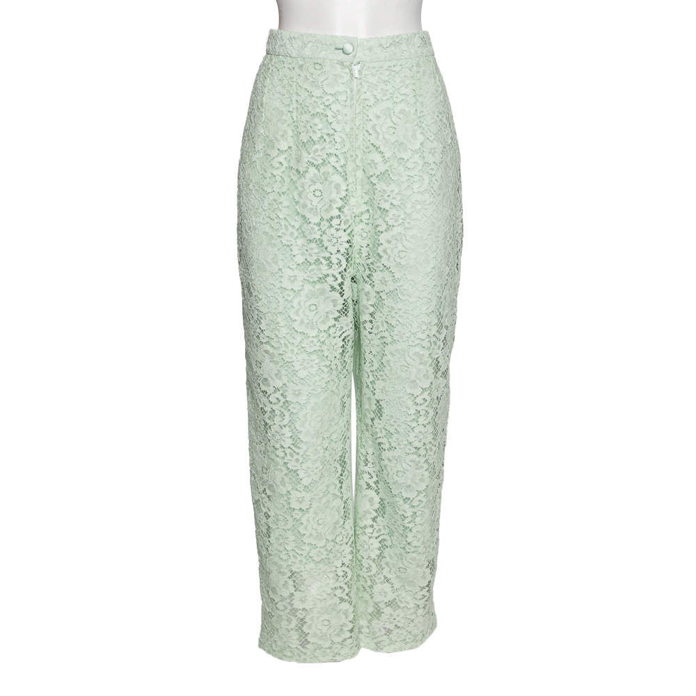 Preloved Dolce & Gabbana Mint Green Lace Trouser XL