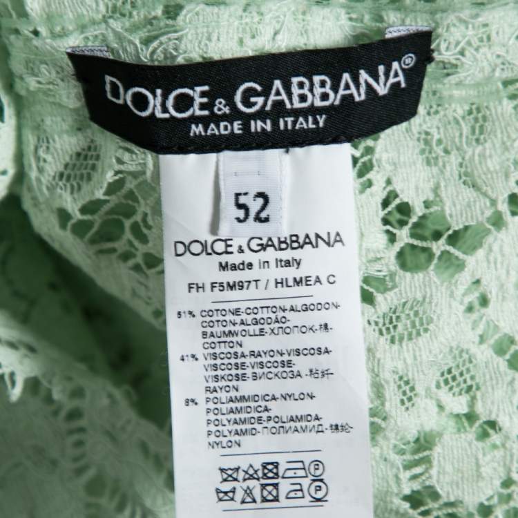 Preloved Dolce & Gabbana Mint Green Lace Front Button Shirt